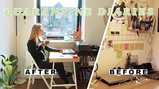 Office and work space makeover | QUARANTINE DIARIES 1 (stay home withme )