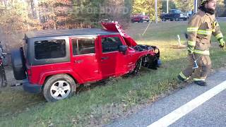Single Vehicle Car Accident Causes Brush Fire