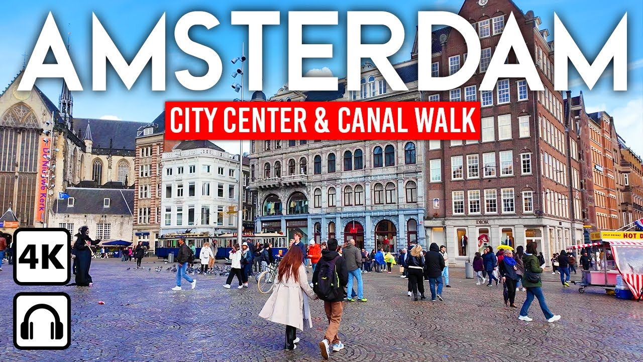 Amsterdam, Niederlande | Spaziergang durch die Innenstadt 4K | 4. Jan. 2025