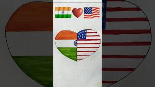India 🇮🇳❤️America 🇺🇸 | Happy Independence Day drawing | Republic day drawing #art #shorts #india