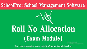 RollNo Allocation - Exam Module | Best School Management Software - Schoolpro