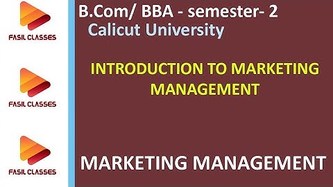 B.Com- introduction to marketing management
