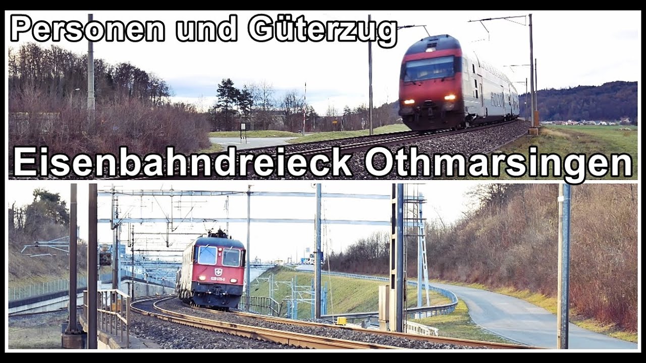 Swiss Passenger and Freight Train / Personen und Güterzug bei Othmarsingen, Aargau, Schweiz 2020