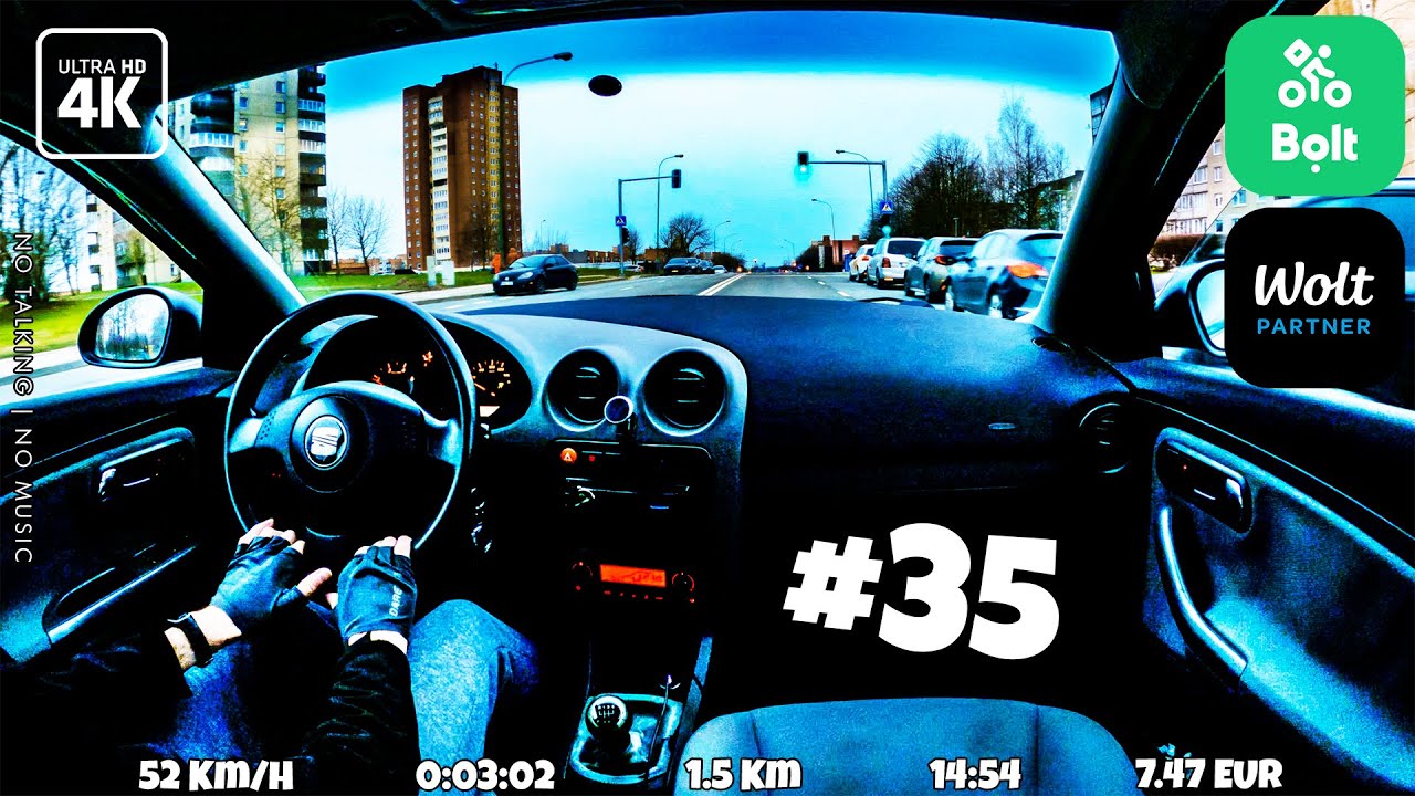 [#35] Курьер по доставке еды | Руководство по вождению автомобиля от первого лица | АСМР [4K]