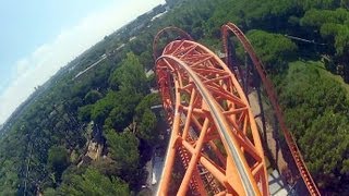 Abismo front seat on-ride HD POV Parque de Atracciones de Madrid