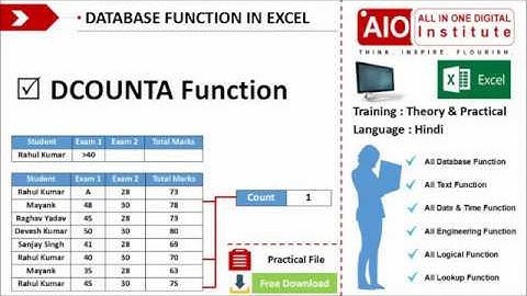 How to use the DCOUNTA function in Excel