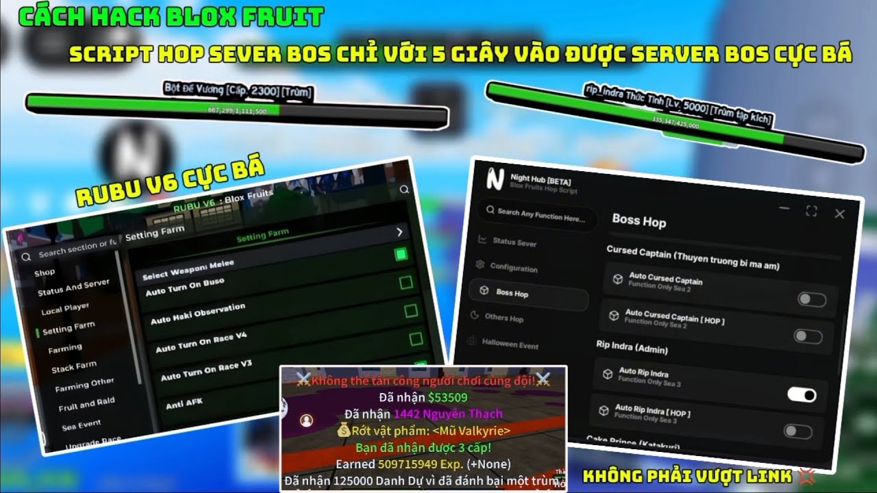 Cách hack blox fruit script auto hop vào sever bos chỉ với 1giây cực VIP[NOKEY]script rubu V6 cực bá