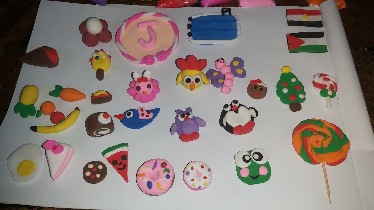 افكار حلوة اوى سهلة وبسيطة بالصلصال الفوم🐥🐸🦋🌲🍌🍊🍉