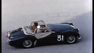 Tulip Rally 1955  Triumph TR2   PKV 697   Lola Grounds ITV 1956