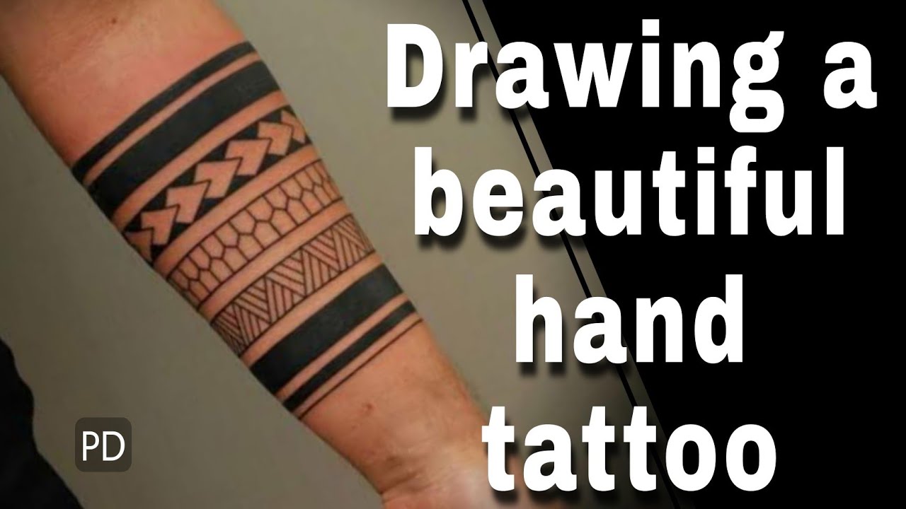 Draw arm tattoo designs for men & woman by pen | very easy - YouTube