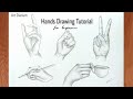 Hands Drawing Tutorial / How to Draw Hands & Hand Poses / for beginners - Step by step