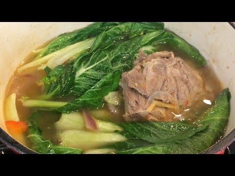 How i make Nilagang Buto-buto with Petchay || Pork Neck bone Soup with Petchay (long-stem bok choy)