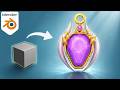 Stylized Magic Crystal Pendant in Blender | Fantasy Amulet 3D Tutorial