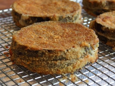 Baked Eggplant Sandwiches - Oven-Fried Eggplant Stuffed with Salami and Cheese