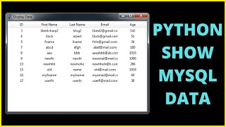 Python And MySQL  How to Display Data From MySQL in Tkinter Treeview Using Python |with source code