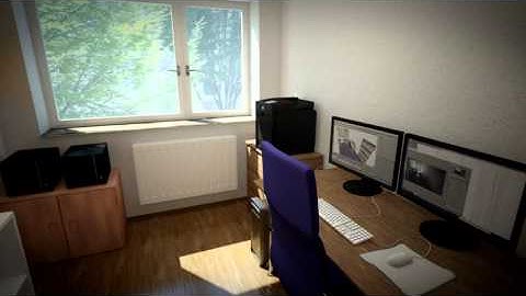 interior animation - home office with vrayforc4d