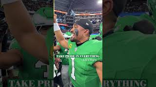 Jalen Hurts pumps up the team to take on the Cowboys #shorts