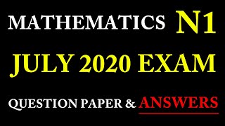 Mathematics N1 July Exam 2020-Question 1 Part 1