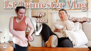 PREGNANCY VLOG | First Trimester Day In My Life | IVF Shots, Nausea, Symptoms, Food Cravings &amp; more