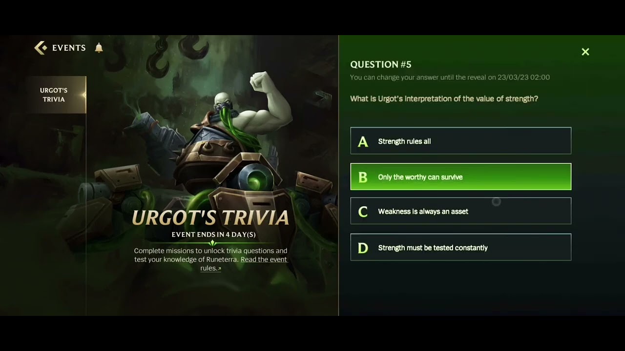 Urgot Trivia Event Quiz Answers - Wild Rift - YouTube
