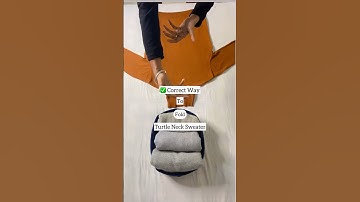 How to fold sweater | How to fold turtle neck | wardrobe hack | #2024short #fold