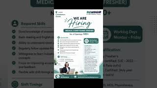 Applynow #medicalcoding #medical #Hiring #MedicalEducation #rcmb