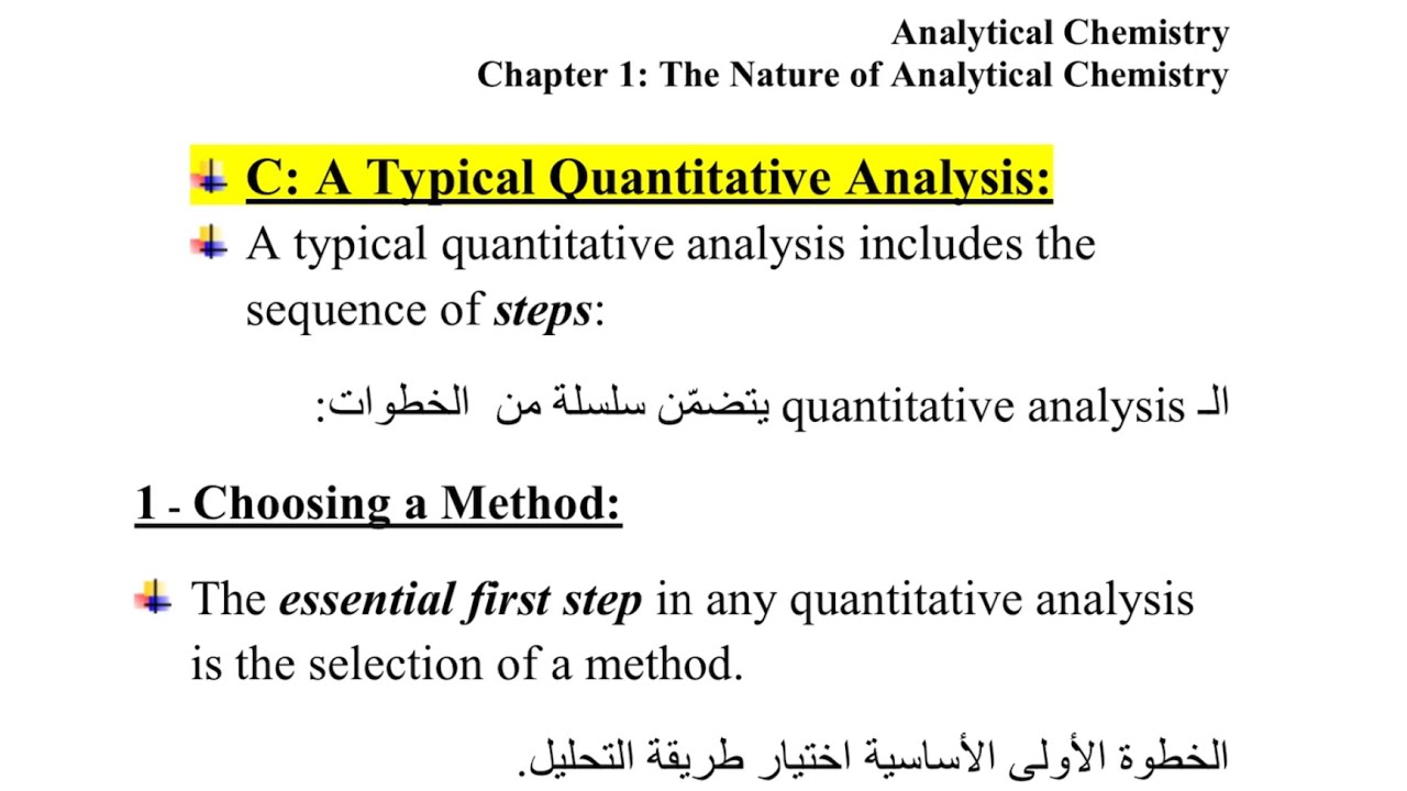 Analytical chemistry, steps of quantitative analysis, chapter 1. vid.3
