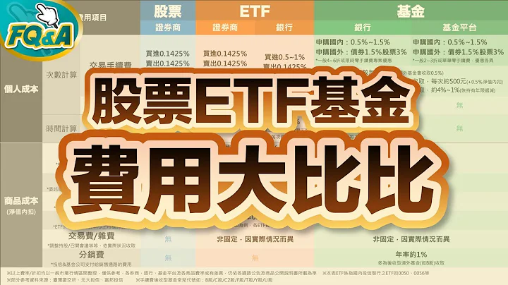 股票ETF基金 三大投资工具费用一张图比完 | 夯翻鼠FQ&A8 投资理财 - 天天要闻