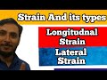 🔴Strain in Hindi | Longitudinal strain | Lateral Strain in hindi || Types of strain in hindi