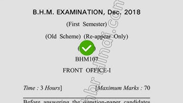 2018 Dcrust BHM 1st Sem Old Reappear Front Office Question Paper