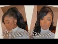 High Genie/Extended Ponytail With Swoop Bang | Sleek Invisible Ponytail | No Glue | Natural Hair