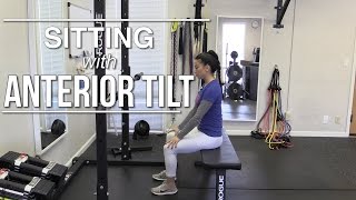 Sitting with anterior pelvic tilt