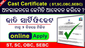 Cast certificate online apply Odisha // How to apply online Cast certificate in Odisha 2022