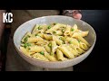 Pasta Gorgonzola with Peas (Sauce From Pasta Water)