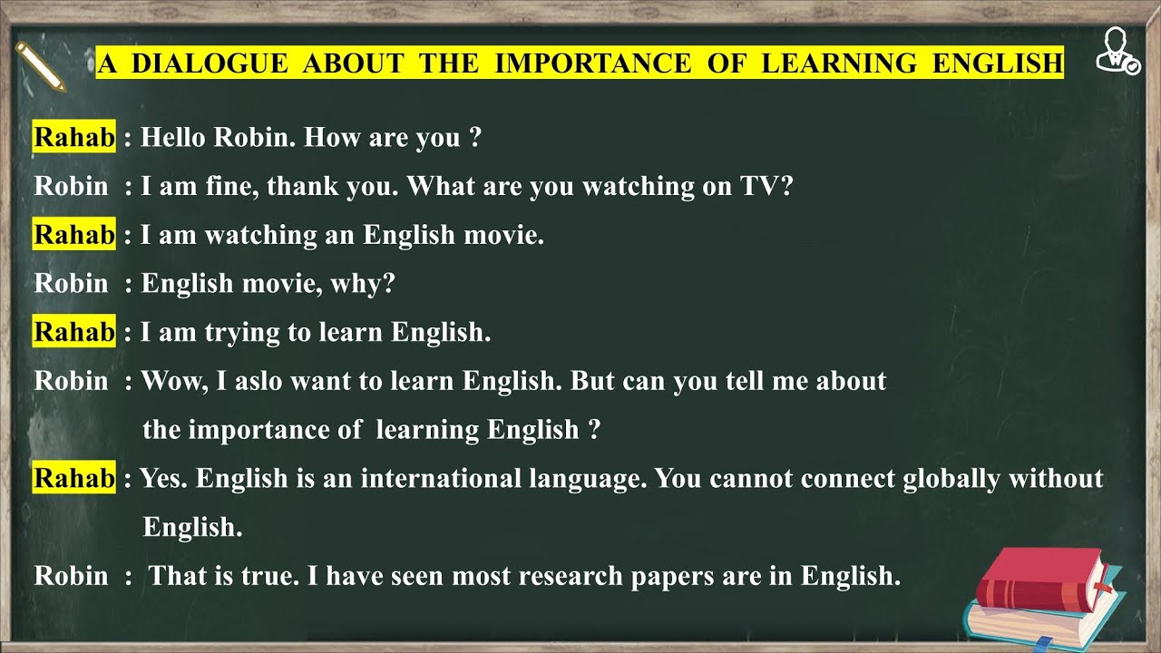 Dialogue between two friends about the importance of learning English ...