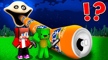 JJ and Mikey Found a LONGEST FANTA to the HUNGRY WORM in Minecraft Challenge - Maizen