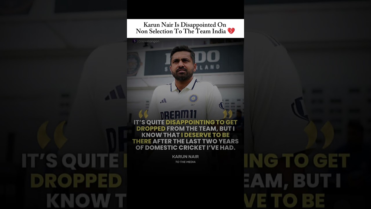 Karun Nair On Non Selection 🤧