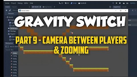 Tutorial GRAVITY SWITCH (Part 9 - Set Camera between players and zooming) in Godot 3.1.1