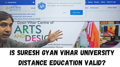 Is Suresh Gyan Vihar University Distance Education valid? Is SGVU distance UGC approved?