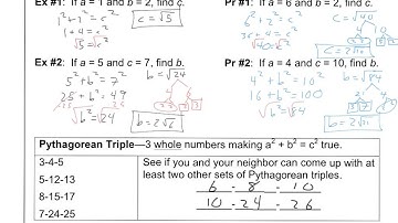 IM2 8.1a Pythagorean Theorem