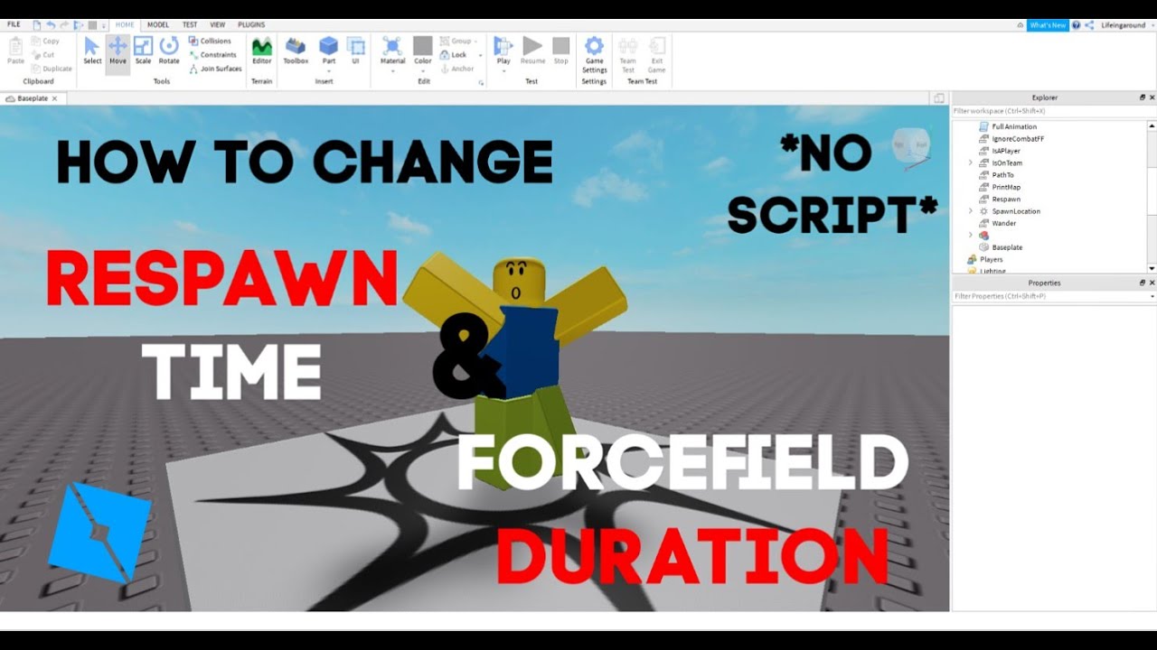 How To Change Respawn Time Forcefield Duration In Roblox Studio Tutorial 2020 Youtube Resep Kuini - roblox forcefield material effects