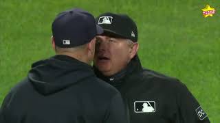 After heated confrontation with umps, Yankees manager Aaron Boone ejected from the game