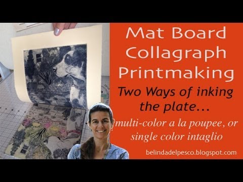 Making a Collagraph from Mat Board with Acrylic Gloss Varnish - Belinda Del  Pesco