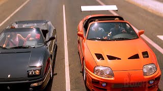 La Toyota Supra de Paul Walker VS une Ferrari | Course en bord de mer| Fast and Furious | Extrait