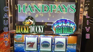 2 HANDPAYS POLAR HIGH ROLLER, LUCKY DUCKY JEWEL HUNT #winstar #vgtslots #handpay #redscreen