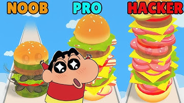 NOOB vs PRO vs HACKER | In Burger run 3D | Trobotic:D