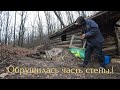 Землянка (часть 22). Панель улетела с крыши:(  Установка окна..