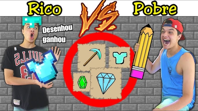 RICO VS POBRE JOGANDO MINECRAFT #hulkbustergames #minecraft #animação