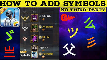 HOW TO ADD SYMBOLS FOR STYLISH NAME IN PUBG MOBILE LITE / WARNER GAMING