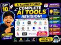 AI Summer Camp Day 10 🚀 | Complete AI Tools Revision for Students | Microsoft Copilot, NotebookLM
